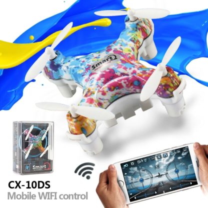 CX-10DS Mini WiFi 360 Degree Flip 4-Channel 2.4GHz Radio Control Quadcopter with 6-axis Gyro & LED Light (Camouflage)