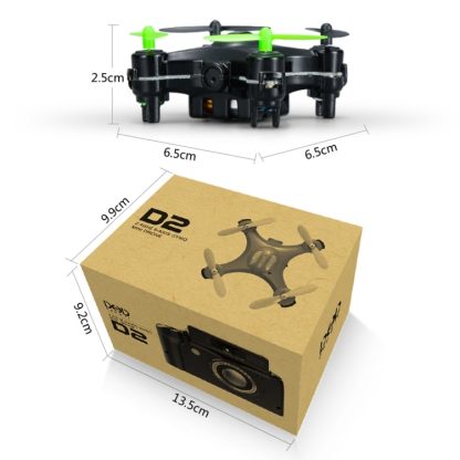 D2 2.4G 4CH Mini Quadcopter Drone with 2MP Camera & LED Light & 6-axis Gyro(Black) - Image 3