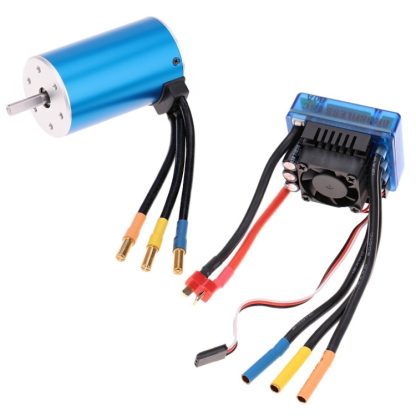 3660 2600KV 4P Sensorless Brushless Motor with 80A Brushless Electronic Speed Controller for 1/10 RC Car Truck