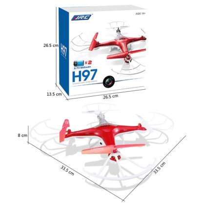 JJR/C H97 Gyro 4-Channel 2.4GHz Drones RC Quadcopter with LED Light & 0.3MP Camera(Red) - Image 3