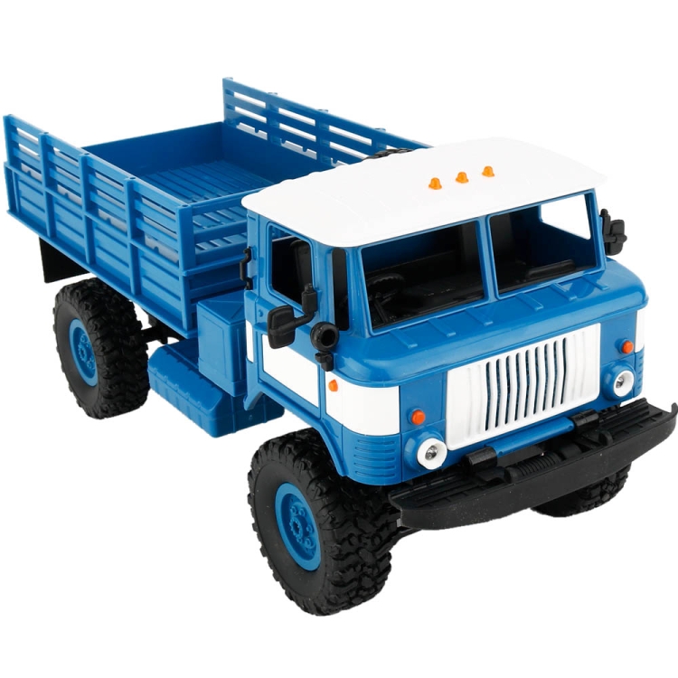 WPL B-24 DIY Assembly 1:16 Mini 4WD RC Military Truck Control Car Toy(Blue)