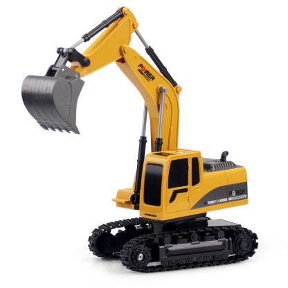 258-1 6 Channel 2.4G 1/24RC Remote-controlled Engineering Metal Excavator Charging RC Car - Image 2