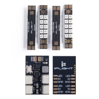 4 PCS / Set iFlight 8x45mm 40A PDB RGB Multi-colors Led Strips Race Wire + Light Control Module for Flight Controller RC