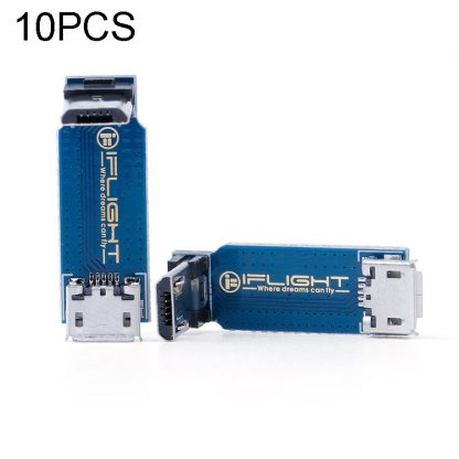 10 PCS iFlight L-Type Adapter Plate Micro USB Male to Female Support Data Transmission Synchronization for RC FPV Racing