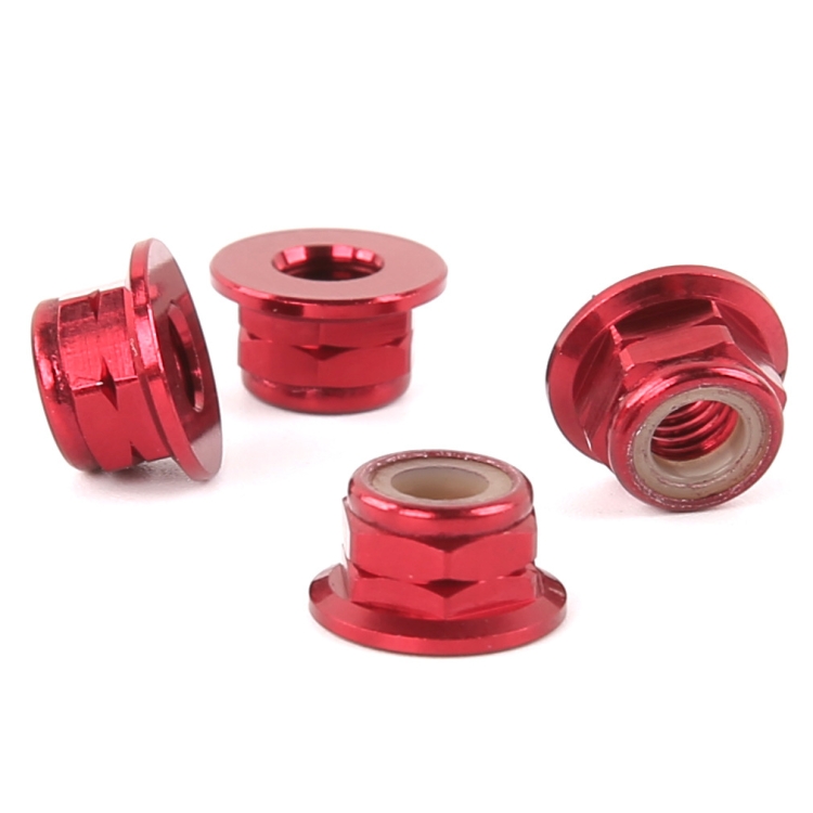 100 PCS iFlight M5 CW 6061 Aluminum Motor Screw Nuts Nylon Insert Self Lock Flange Nut for RC FPV Racing Drone Motor(Red - Image 2