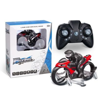 S73 2 in 1 Motorcycle Aircraft Remote Control Flying Toy (Red) - Image 2