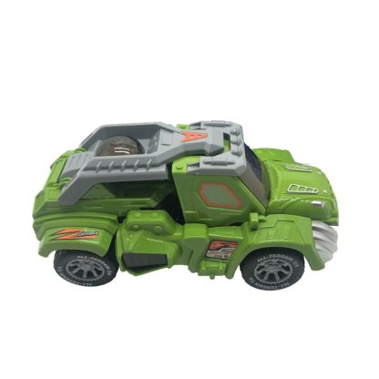 HG-882 Electric Dinosaur Deformation Car Toy Universal Light Music Toy (Green) - Image 3