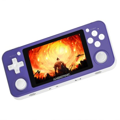 Powkiddy RG351P 3.5 inch IPS Screen Double Joystick Retro Handheld Game Console 1GB+64GB Memory, Linux OS(Purple)