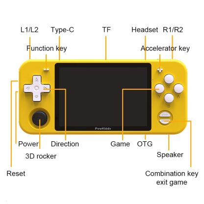 Powkiddy RGB10 3.5 inch IPS Screen Retro Classic Games Handheld Game Console + 32GB Memory Card, Linux OS(Black) - Image 3