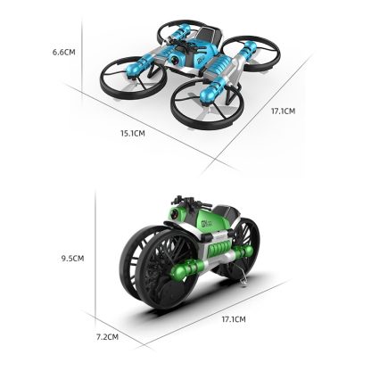 2 In 1 Land Air Deformation Motorcycle Remote Control Aircraft Quadcopter Drone, Wifi Camera Version (Blue) - Image 2