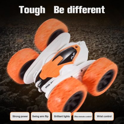 YDJ-T03B 4WD 2.4G 360 Degree Double-Sided Roll Remote Control Drift Stunt Car (Orange) - Image 3