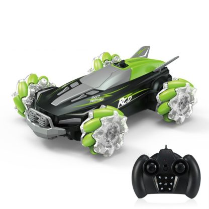 YDJ-D888 4WD 2.4G Remote Control Spray 360 Degree Flip Stunt Drift Car(Green)