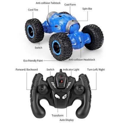 YDJ-D838 1:16 2.4G 4WD Double-side Drive Climbing RC Car (Blue) - Image 2