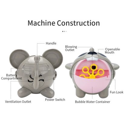 YDJ-V10 Automatic Cute Bubble Machine (Without Battery)(Grey) - Image 2