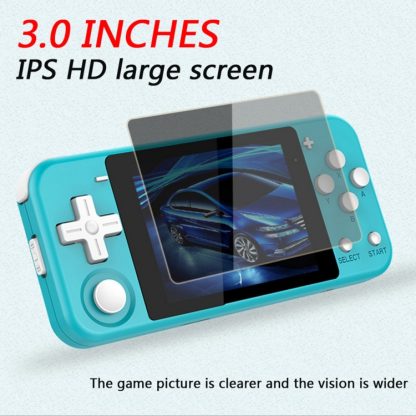 Powkiddy Q90 3.0 inch IPS Screen Retro Joystick Handheld Game Console with 16GB Memory (Blue) - Image 2