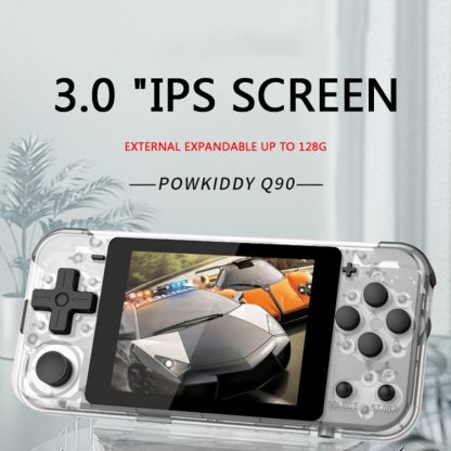 Powkiddy Q90 3.0 inch IPS Screen Retro Joystick Handheld Game Console with 16GB Memory (White) - Image 2