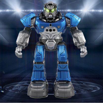 JJR/C R5 Auto Follow Dancing Gesture Sensor Smartwatch Control Robot Toy with LED Light(Blue)