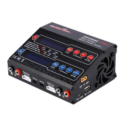 UP100AC Dual Port LiPo 100Watt 10/6Amp AC DC Balancing Battery Charger with Power Supply(Black) - Image 2