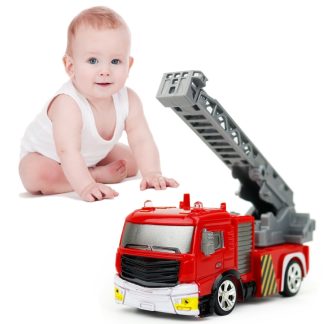8027 Mini 1:58 40MHz 4CH RC Ascendant Ladder Fire Truck  Model Car with LED Light