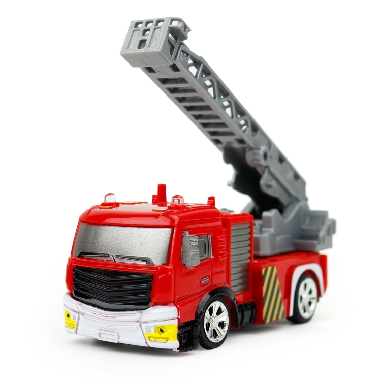 8027 Mini 1:58 40MHz 4CH RC Ascendant Ladder Fire Truck Model Car with LED Light - Image 2