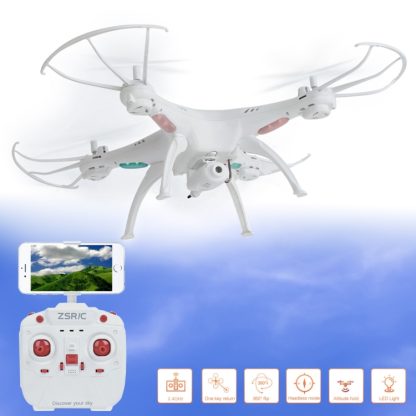 Z1W+ 6-axis Gyro 2.4GHz RC Mini Quadcopter with WiFi Camera & Remote Control & LED Light, One Key Return, Headless Mode,