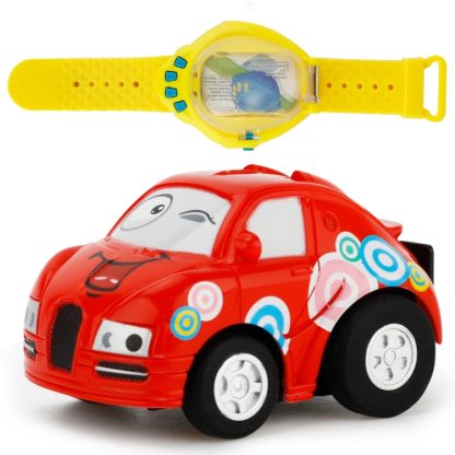 Children Gift Power-sensing Watch Remote Control Cartoon Mini Car Toy, Random Color Delivery(Red)