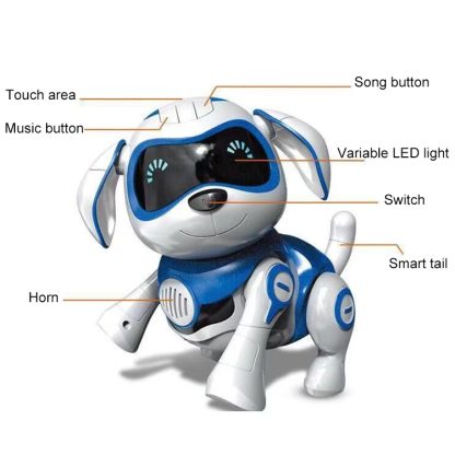 USB Charging Smart Touch Sensing Machine Dog Children Electric Toys, Supports Walking & Gnawing Bones & Lights & Music(P - Image 3