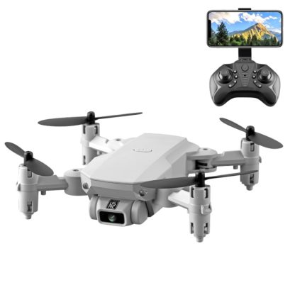 LS-MIN 4K Pixels Foldable RC Quadcopter Drone Remote Control Aircraft, Box Packaging (Grey White)