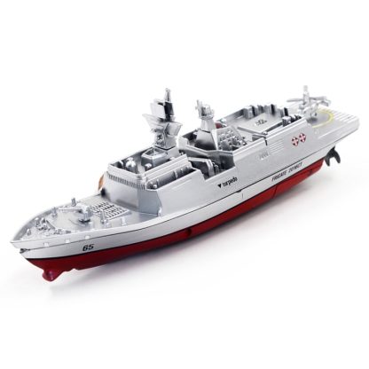 3318 4-Channel 2.4Ghz Radio Control Racing Boat Electric RC Speedboat Frigate Kids Toy with Remote Controller(Silver)