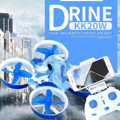 KK2DW 4-axis 3D Flip 2.4GHz Mini Quadcopter with 0.3MP Camera & LED Light, Headless Mode, One Key Return, Hovering (Blue