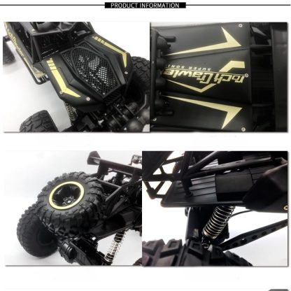 HD609 1:8 Oversized Alloy Climbing Car Off-road Remote Control Vehicle Toy(Black) - Image 3