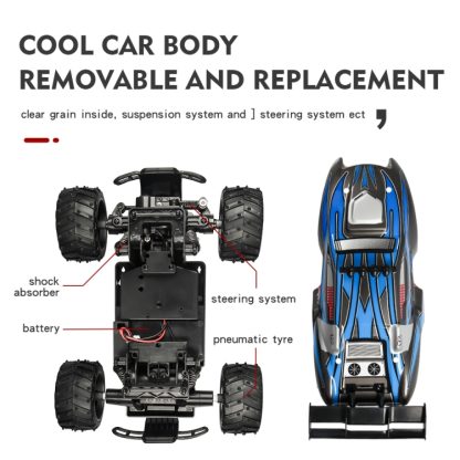 S-008 Rechargeable 2.4G 4WD SUV Children Remote Control High Speed Car Wireless Climbing Car (Blue) - Image 3