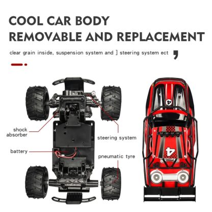 S-009 Rechargeable 2.4G 4WD SUV Children Remote Control High Speed Car Wireless Climbing Car (Red) - Image 3