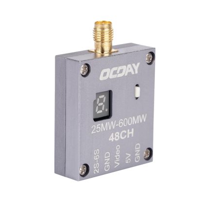 OCDAY 25-600mW 5.8G 48CH 2S-6S Wireless Inner Needle Straight AV Transmitter with CNC Metal Cooling Shell - Image 3