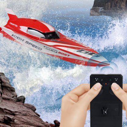 3312M 4-Channel 2.4GHz Mini Racing Boat RC Speedboat Kids Toy with Remote Controller(Red)