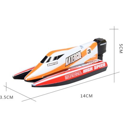 3313M 4-Channel 2.4GHz Rechargeable Mini F1 Racing Boat RC Speedboat Kids Toy with Remote Controller(Orange) - Image 2