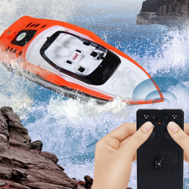 3392M 4-Channel Rechargeable Mini Racing Boat RC Speedboat Children Toy with Remote Controller(Orange)
