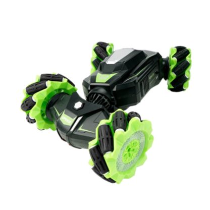 JJR/C Q106 2.4G 4WD RC Twist Stunt Rotation Car Kids Toy with LED Light Spray (Green)