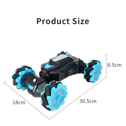 JJR/C Q106 2.4G 4WD RC Twist Stunt Rotation Car Kids Toy with LED Light Spray (Green) - Image 2