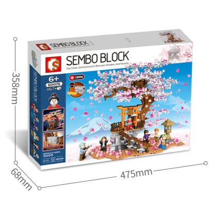 SEMBO 601076 Cherry Blossom Series Puzzle Assembled Toy Small Particle Building Blocks - Image 3