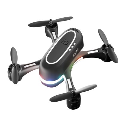 LSRC Rainbow Light 2.4GHz RC Mini Drone Toys Gift, Standard Edition (Black)