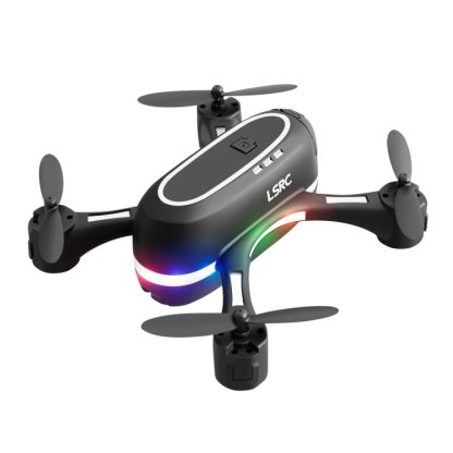 LSRC Rainbow Light 2.4GHz RC Mini Drone Toys Gift, Single Lens 480P (Black) - Image 2