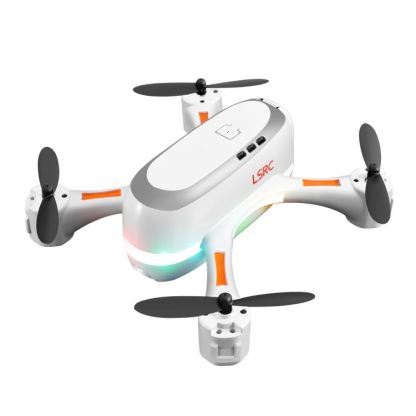 LSRC Rainbow Light 2.4GHz RC Mini Drone Toys Gift, Dual Lens 720P (White)