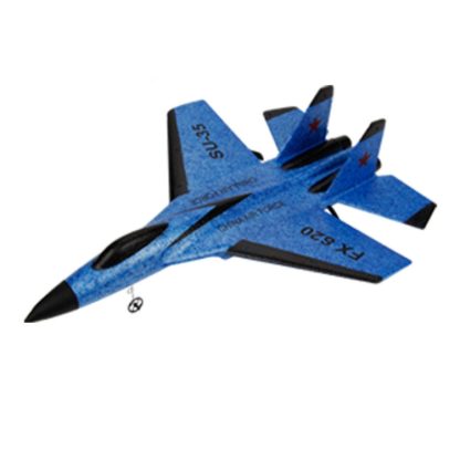 JJR/C FX620 SU35 RC Remote Control Airplane 2.4G RC Plane Glider Airplane EPP Foam Toys, with Lights(Blue)