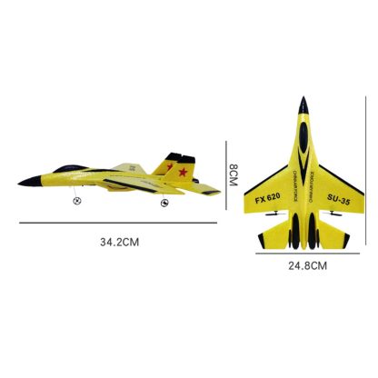 JJR/C FX620 SU35 RC Remote Control Airplane 2.4G RC Plane Glider Airplane EPP Foam Toys, with Lights(Red) - Image 3