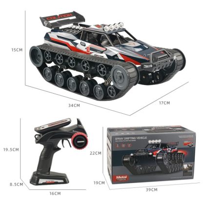 JJR/C Q111 1:12 2.4G RC Tank Spraying Crawler Drift Car with LED Light - Image 2