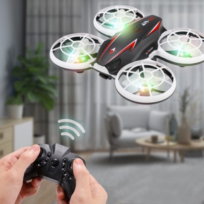 JJR/C XXD183 Remote Control Quadcopter Induction Obstacle Avoidance Cool Lighting Mini Drone (Black)