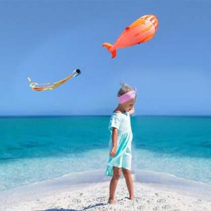 Soft Dolphin Kite Outdoor Sports Flying Toy for Children 120 x 215CM(Orange)