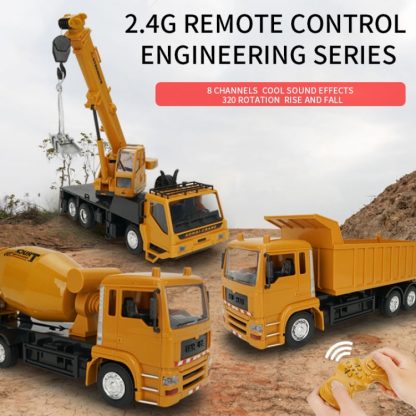 MoFun 3825 2.4G 10-channel Remote Control Simulation Engineering Vehicle, Style:Mixer Truck - Image 3