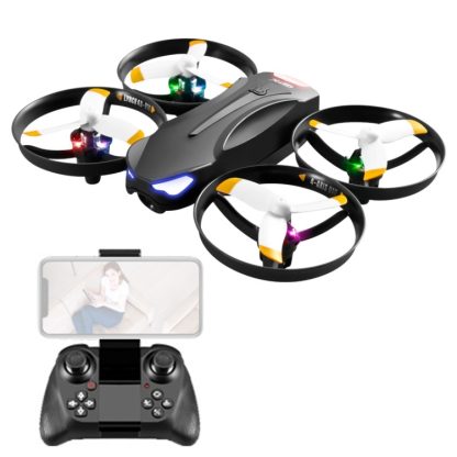 V16 Mini Remote Control Drone with Colorful lights, Model:4K Dual Cameras - Image 2